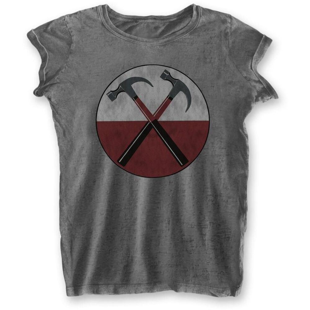 Pink Floyd Womens/Ladies The Wall Hammers Burnout T-Shirt / Charcoal Grey